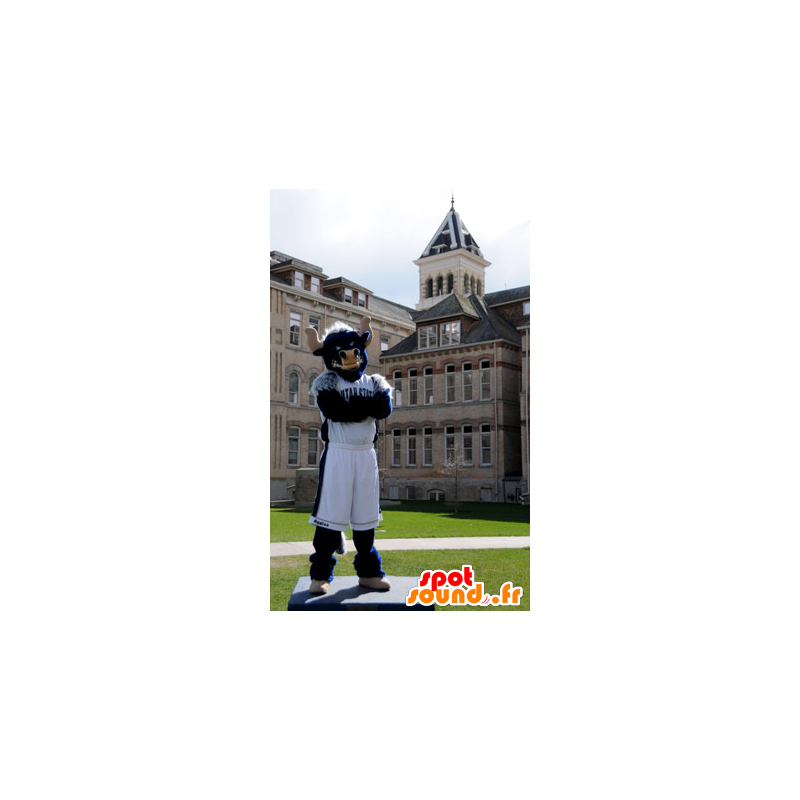 Mascote touro, búfalo azul, preto e branco - MASFR20478 - Mascot Touro Mascote touro, búfalo azul, preto e branco - MASFR20478 - Mascot Touro