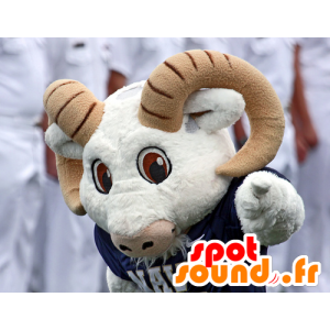 Mascote carneiro, cabra, branco e marrom - MASFR20480 - Mascot Touro