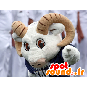 Mascote carneiro, cabra, branco e marrom - MASFR20480 - Mascot Touro