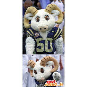Mascote carneiro, cabra, branco e marrom - MASFR20480 - Mascot Touro