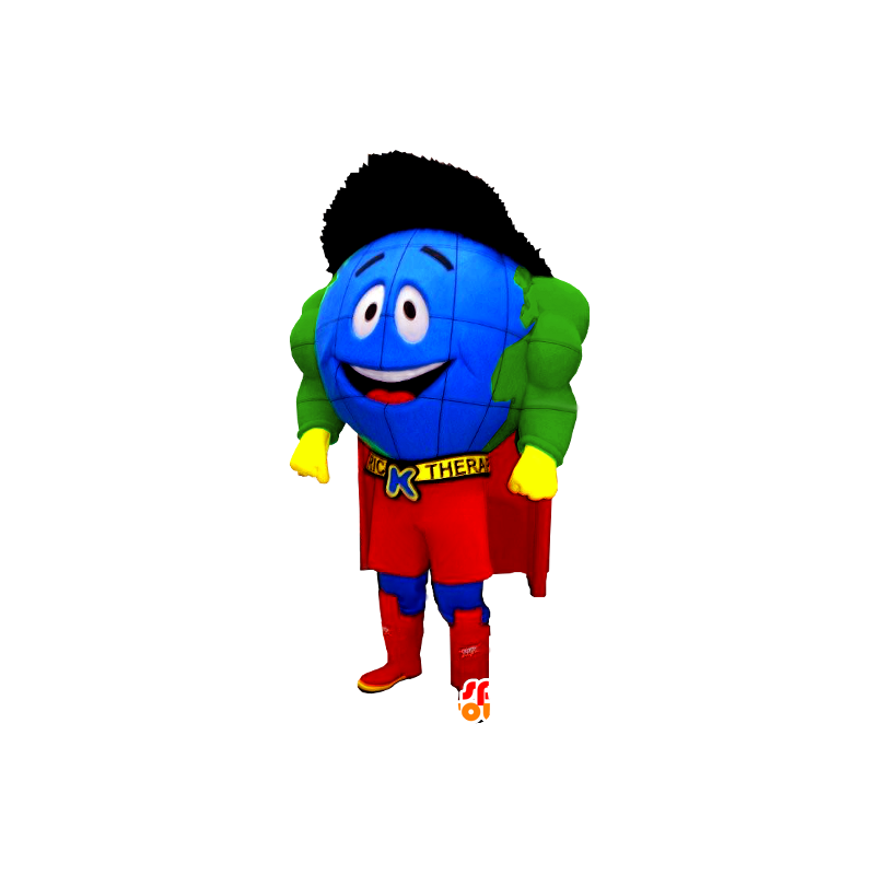 Superheld wereldkaart Mascot - MASFR20483 - superheld mascotte