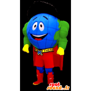 Superheld wereldkaart Mascot - MASFR20483 - superheld mascotte