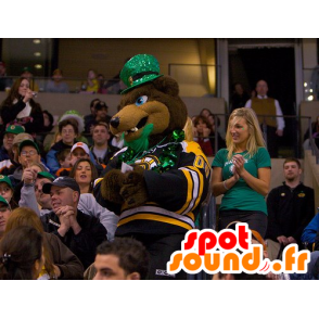 A brown bear mascot in sportswear - MASFR20484 - Bear mascot