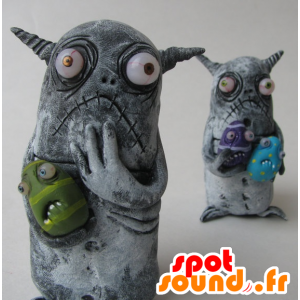 2 mascots small gray monsters - MASFR20487 - Monsters mascots