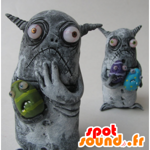 2 maskoter små grå monstre - MASFR20487 - Maskoter monstre