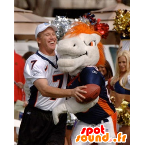 White horse mascot and orange - MASFR20488 - Mascots horse