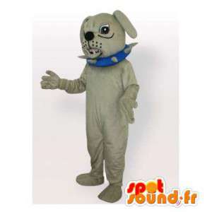 Gray bulldog mascot. Bulldog costume - MASFR006414 - Dog mascots