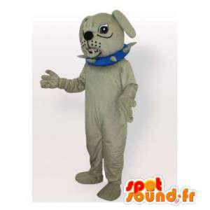 Gray bulldog maskot. Costume bulldog - MASFR006414 - Dog Maskoter