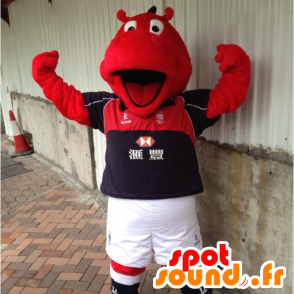 Mascot hipopótamo rojo en ropa deportiva - MASFR20495 - Hipopótamo de mascotas