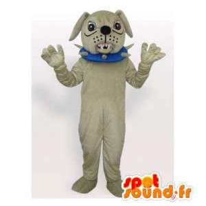 Gray bulldog mascot. Bulldog costume - MASFR006414 - Dog mascots