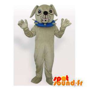 Gray bulldog mascot. Bulldog costume - MASFR006414 - Dog mascots