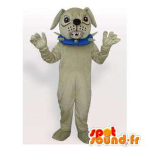灰色のブルドッグのマスコット。ブルドッグコスチューム-MASFR006414-犬のマスコット