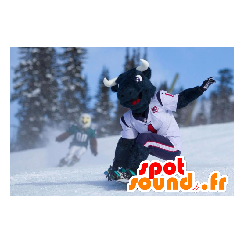 Bull maskot, sort bøffel - Spotsound maskot kostume Bull maskot, sort bøffel - Spotsound maskot kostume