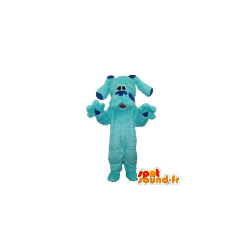 水色の犬のマスコット。青い犬のコスチューム-MASFR006415-犬のマスコット