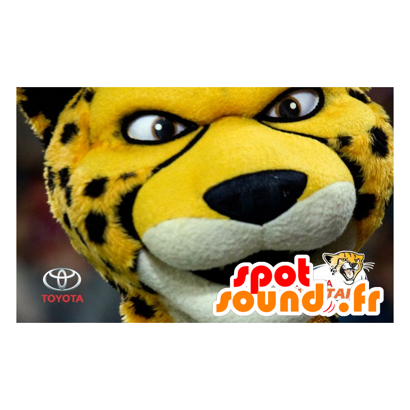Maskot gepard, tygr žlutá, černá a bílá - MASFR20506 - Tiger Maskoti Maskot gepard, tygr žlutá, černá a bílá - MASFR20506 - Tiger Maskoti