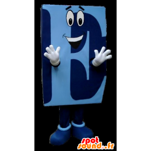 Blå hovedbogstav E maskot - Spotsound maskot kostume