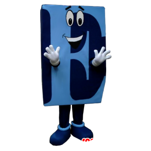 A forma di E blu mascotte capitale - MASFR20510 - Mascotte non classificati