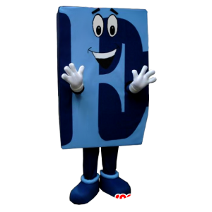 Mascotte en forme de E majuscule bleu - MASFR20510 - Mascottes non-classées