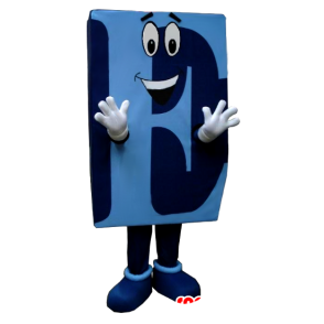 Blå bokstaven E maskot - Spotsound maskot