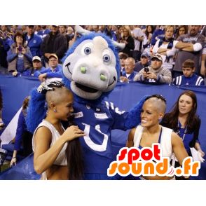 Blå og grå hestemaskot - Spotsound maskot kostume