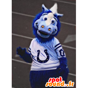 Blue and gray horse mascot - MASFR20516 - Mascots horse