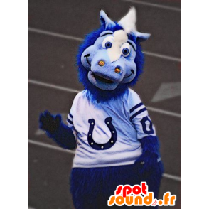Blue and gray horse mascot - MASFR20516 - Mascots horse