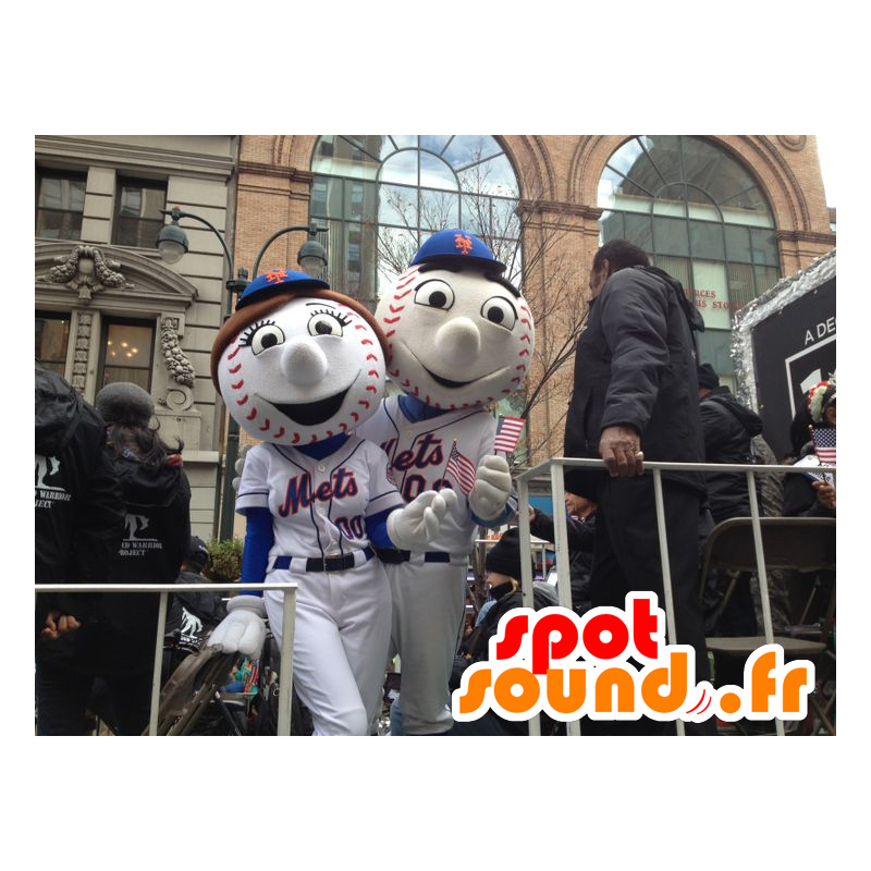 2 honkbal mascottes - MASFR20517 - sporten mascotte 2 honkbal mascottes - MASFR20517 - sporten mascotte