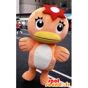 Orange and white duck mascot