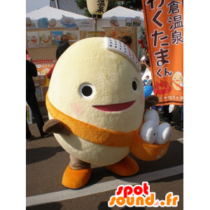 Giant egg mascot with a pouch filled with eggs - MASFR20530 - Mascots for fruit and vegetables