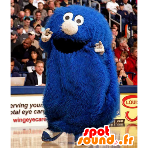 Mascot of little blue monster, all hairy - MASFR20532 - Monsters mascots