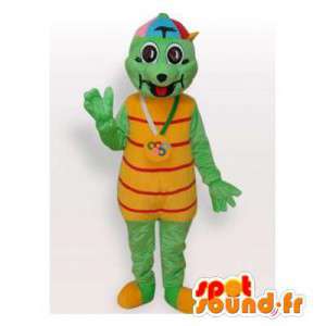 Pet turtle with a green and yellow colored cap - MASFR006416 - Mascots turtle