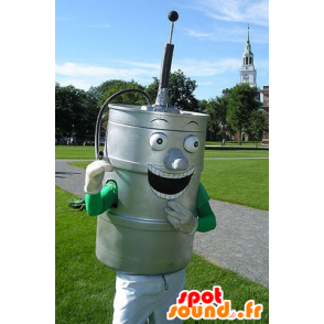 Metallisk grå øltønde - Spotsound maskot kostume