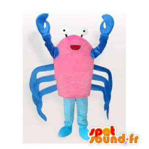 Mascot rosa und blauen Krabben. Kostüm Crab - MASFR006417 - Maskottchen Krabbe