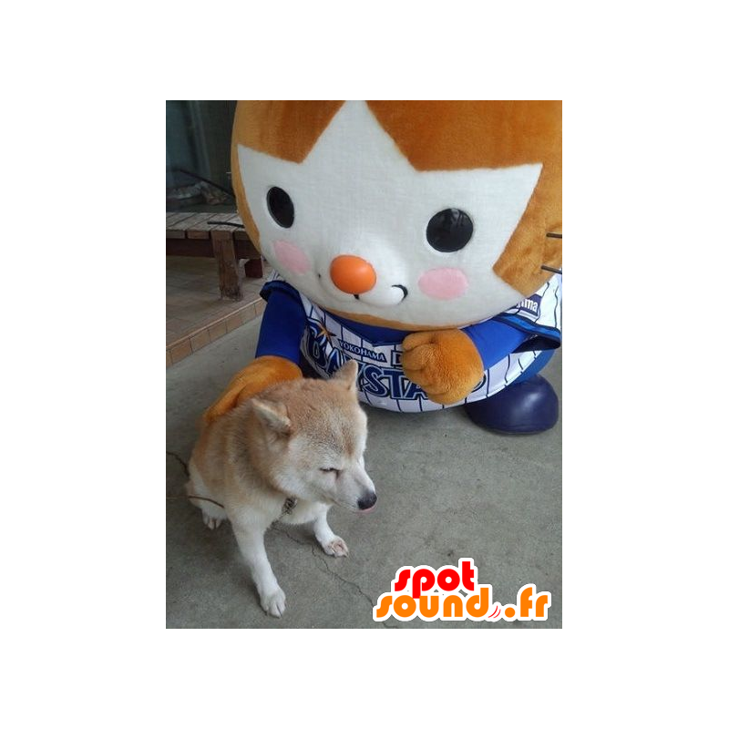 Mascot T'choupi, oranje en wit - MASFR20558 - Celebrities Mascottes Mascot T'choupi, oranje en wit - MASFR20558 - Celebrities Mascottes