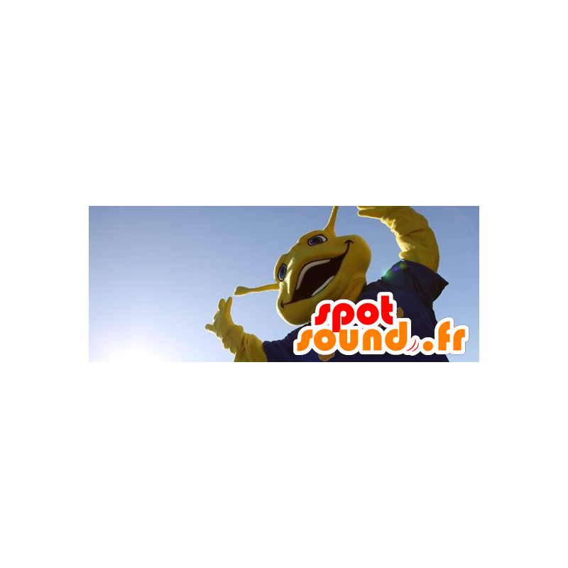 Stor gul insektmaskot - Spotsound maskot kostume