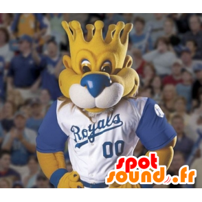 Cabeça mascote do leão com a coroa em forma - MASFR20569 - Mascotes leão