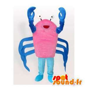 Mascotte de crabe rose et bleu. Costume de crabe - MASFR006417 - Mascottes Crabe