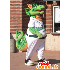 Big green dragon mascot - MASFR20576 - Dragon mascot