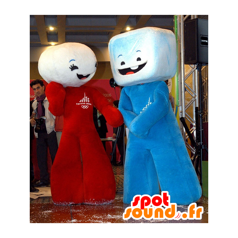 2 mascots marshmallow, sugar lumps - MASFR20584 - Fast food mascots
