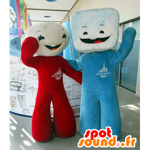 2 mascotes marshmallow, cubos de açúcar - MASFR20584 - Rápido Mascotes Food