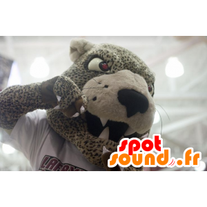 Maskot gepard, béžová a černá jaguar - MASFR20586 - Tiger Maskoti