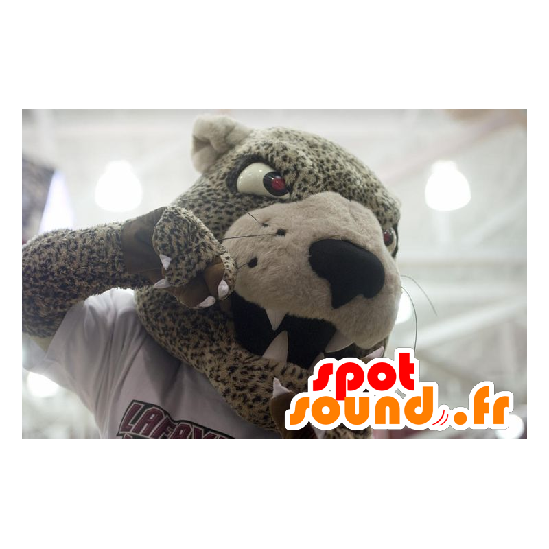 Maskot gepard, béžová a černá jaguar - MASFR20586 - Tiger Maskoti Maskot gepard, béžová a černá jaguar - MASFR20586 - Tiger Maskoti