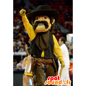 Mascotte de cow-boy moustachu - MASFR20589 - Mascottes Humaines