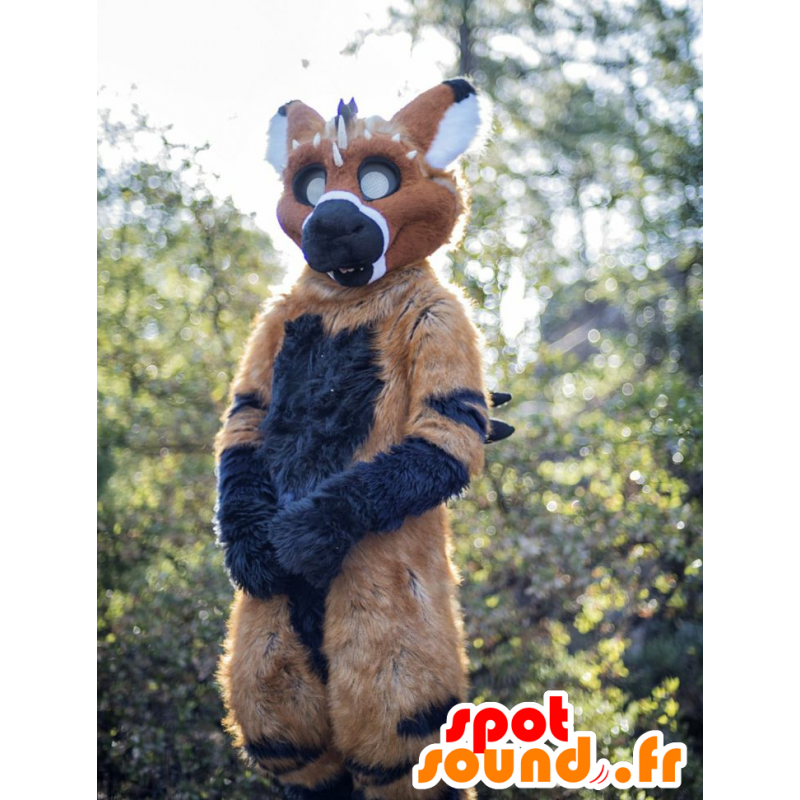 Ruskea ja musta fantastinen olento maskotti - MASFR20600 - Mascottes animaux disparus Ruskea ja musta fantastinen olento maskotti - MASFR20600 - Mascottes animaux disparus
