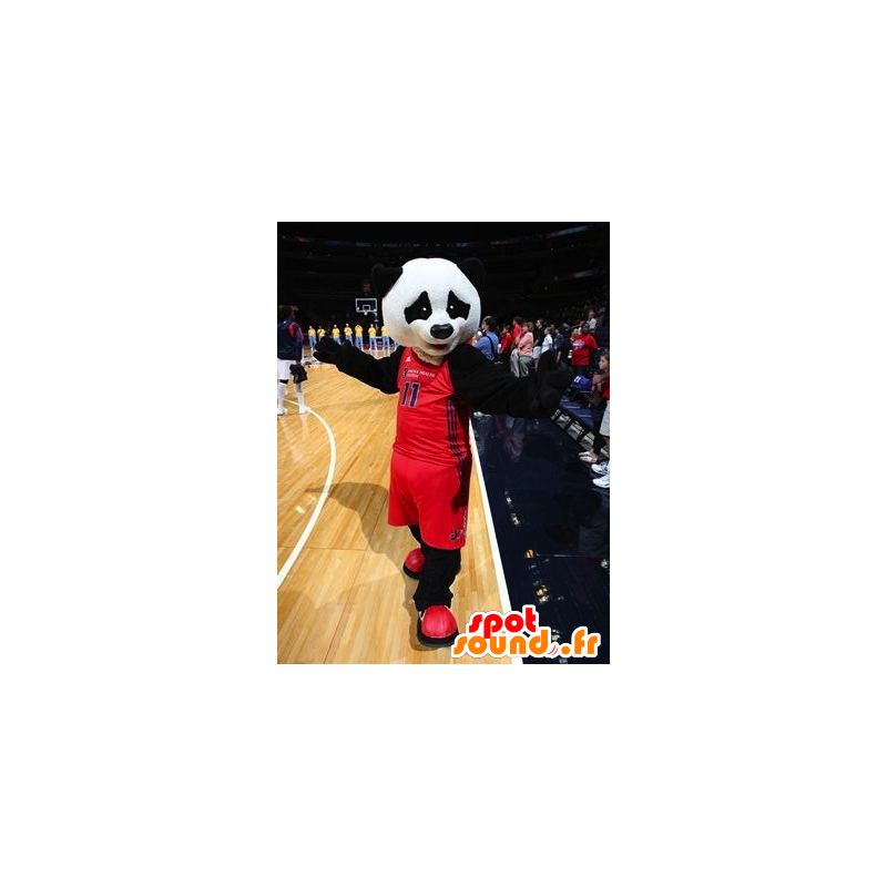 Maskotka panda czarno-białe w sportowej - MASFR20601 - pandy Mascot