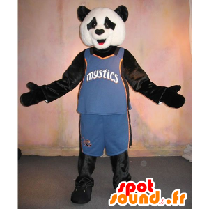 Mascot panda blanco y negro en ropa deportiva - MASFR20601 - Mascota de los pandas