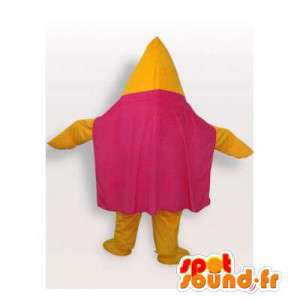 Gele ster mascotte met een roze cape - MASFR006419 - Niet-ingedeelde Mascottes