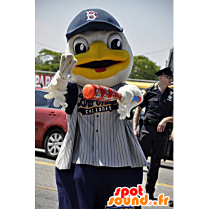 White and yellow duck mascot in sportswear - MASFR20607 - Ducks mascot