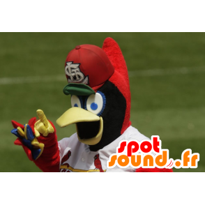 Mascotte d'oiseau bleu, jaune et rouge - MASFR20611 - Mascotte d'oiseaux