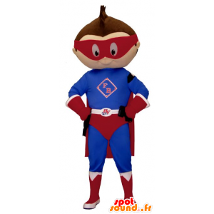 Mascot kleine jongen verkleed als superheld outfit - MASFR20614 - superheld mascotte